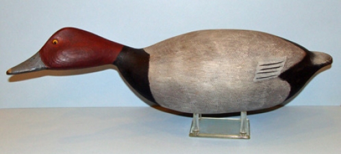 Delaware River style Redhead Drake Decoy by artist Gentry Childress