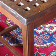 Custom Ship Grate Nautical Table showing Chippendale leg