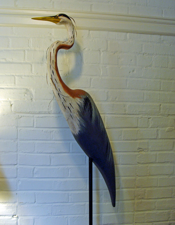 "Great Blue Heron" Wood Carving by J & P Johnson Skipjack Nautical Wares