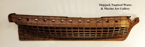 Plank on Frame Half Hull Model of Ship of War