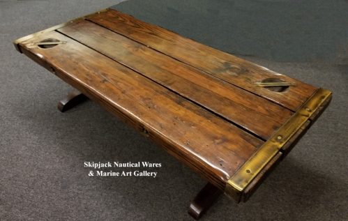 Nautical & Antique Furniture: Skipjack Nautical Wares WWII US Navy Liberty Ship Hatch Cover Coffee Table - Nautical & Antique Furniture: Skipjack Nautical Wares