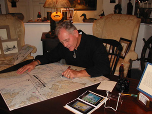 JIM AT WORK IN THE SKIPJACK SHOWROOM