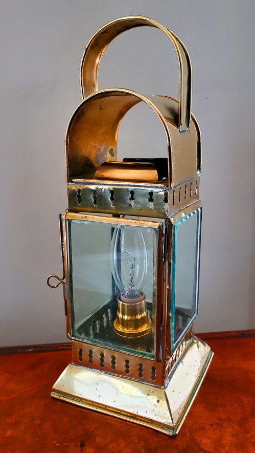 Brass Cabin Lantern- Electrified, Nautical Lamps & Lighting