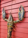 "Lobster" folk art carving by J & P Johnson -- length 30"