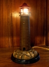 lighthouse, cast, brass, vintage, antique, lamp, light, nautical