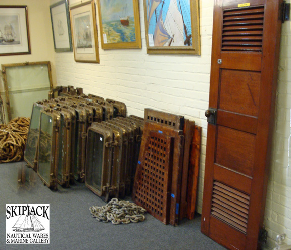 Salvaged Mahogany Ship's Door - Tugboat Esso Massachusetts