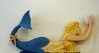 wave rider mermaid carved painted wood wall table display Johnson folk art nautical decor