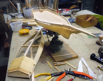 Marine artist Garry Cerrone's models are loaded with detail, most created in my studio by scratch building , casting or other techniques. All model boats are fabricated from scale lumber also made in my studio.