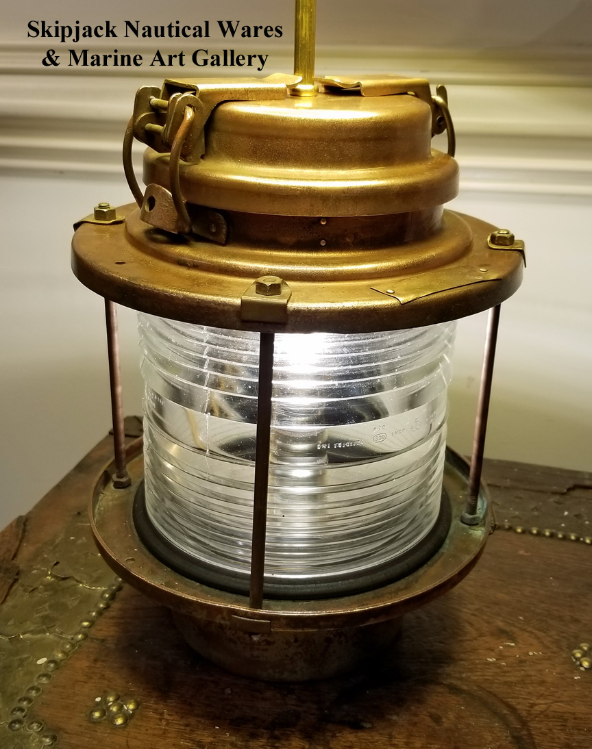 Brass Navigational Light Nautical Table Lamp Skipjack Wares Vintage Navigation Light Nautical Table Lamp
