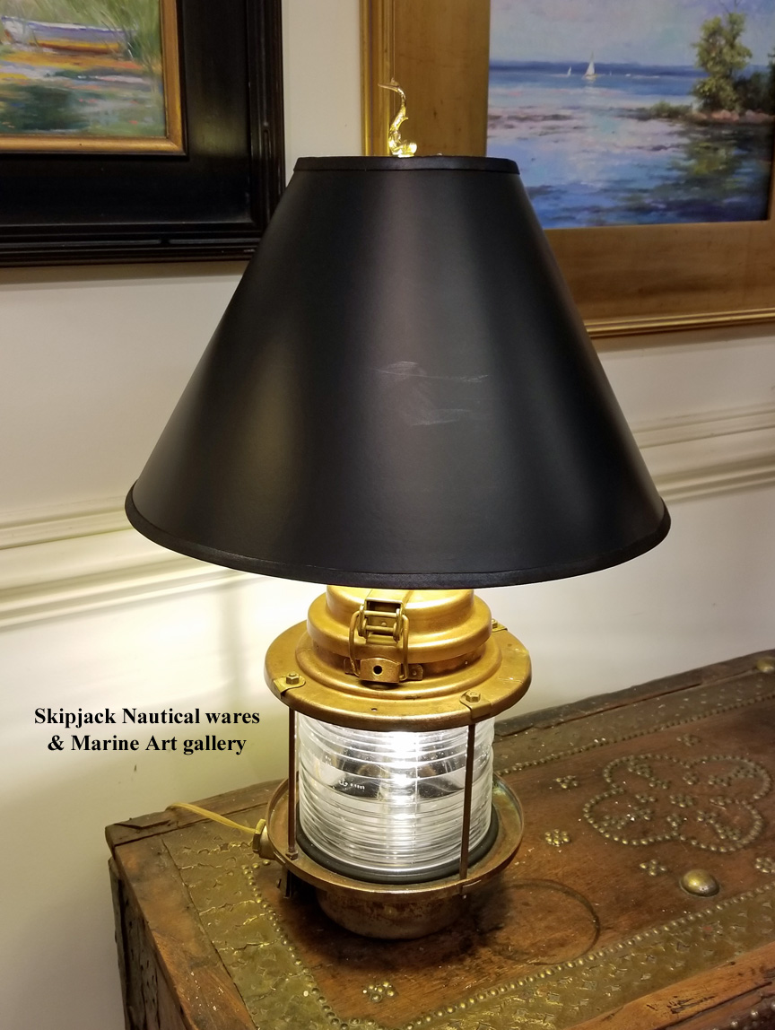 Brass Navigational Light Nautical Table Lamp Skipjack Wares Vintage Navigation Light Nautical Table Lamp