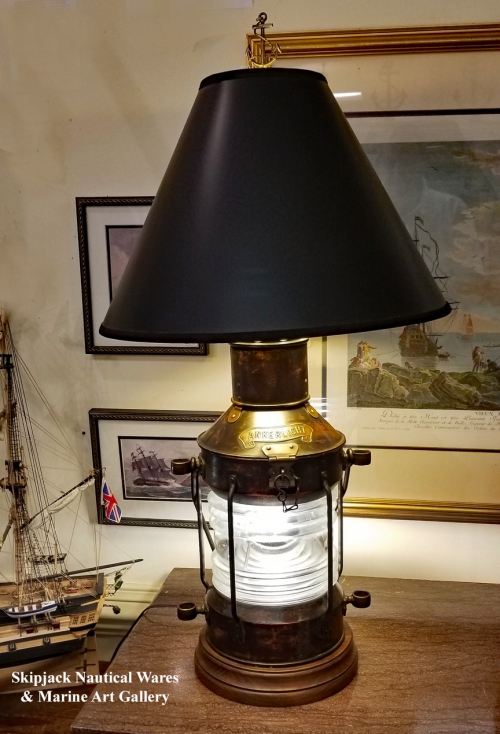 Nautical Table Lamps Skipjack Wares Large Copper Anchor Lantern Nautical Table Lamp