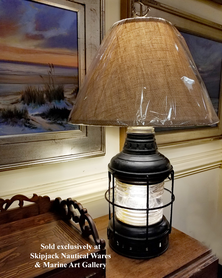 Old Seafaring Marine Ship S Anchor Lantern Nautical Table Lamp Skipjack Nautical Wares
