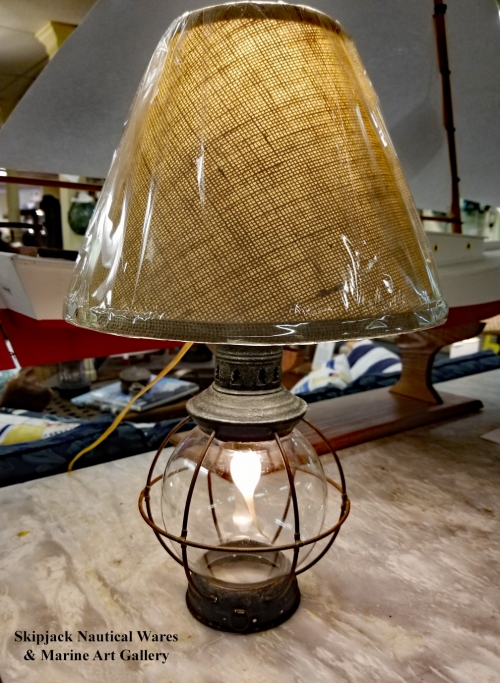 Early 20th Century Globe Lantern Nautical Table Lamp