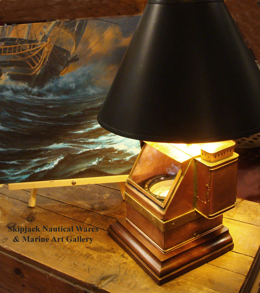 Nautical Table Lamp Wwii U S Navy Copper And Brass Small Boat Nautical Table Lamp Re Purposed Wwii Copper And Brass Small Boat Or Lifeboat Binnacle