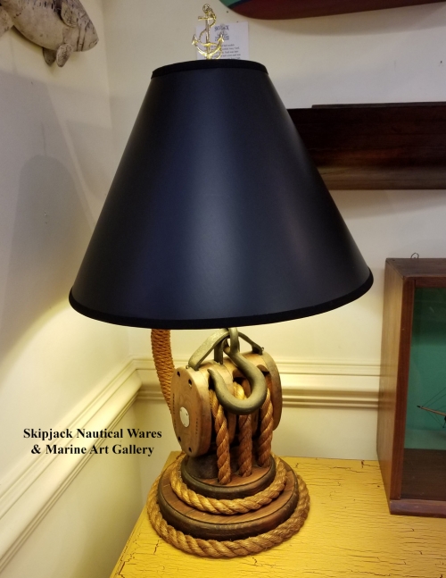 Nautical Table Lamps Skipjack Wares Vintage Block Tackle Nautical Table Lamp Lighting