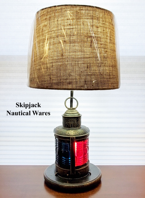 Nautical Combination Port & Starboard Nautical Table Lamp With TRIPLEX Glass Lens