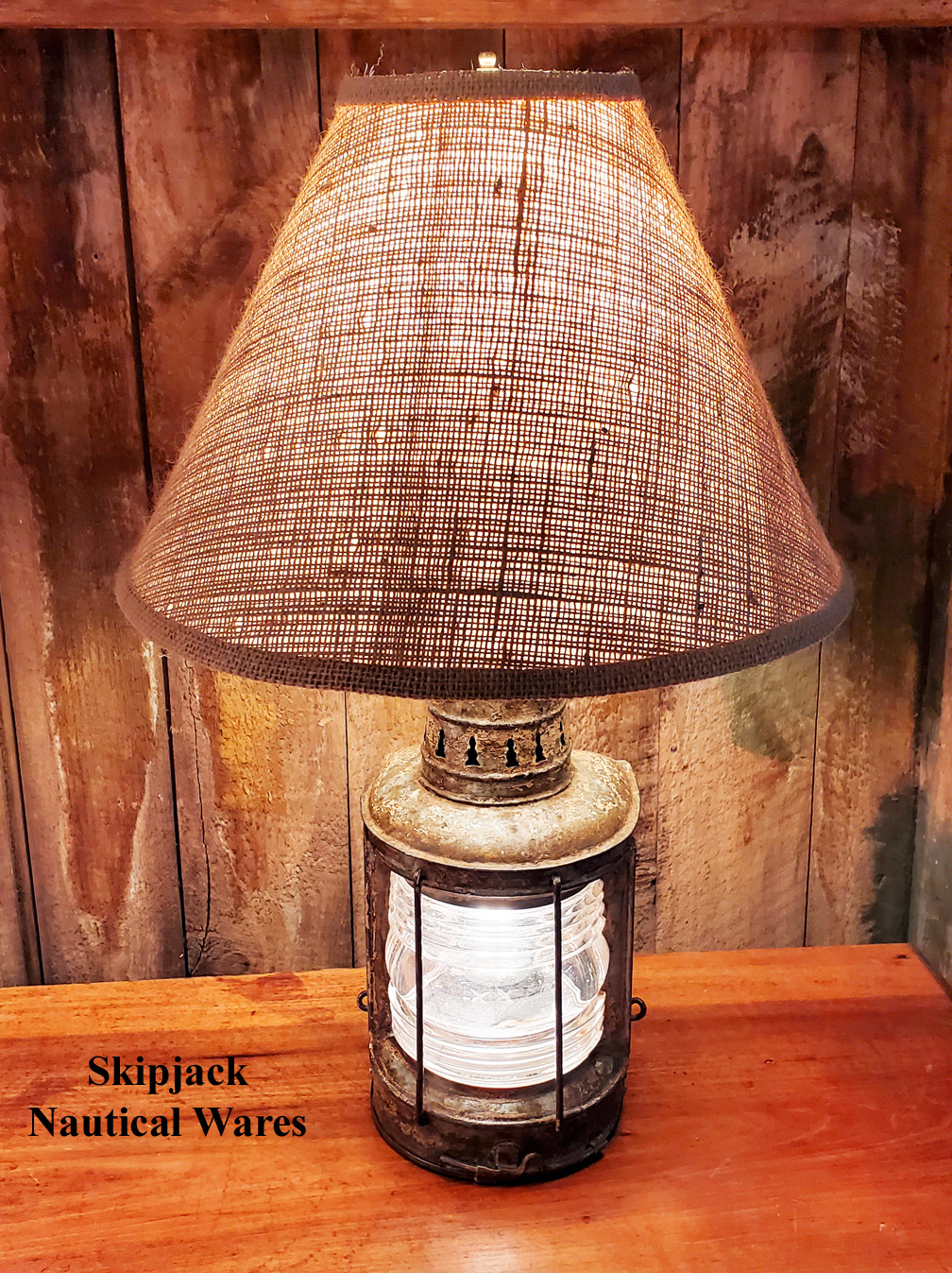 Nautical Table Lamp Repurposed Antique Stern Light Skipjack Nautical