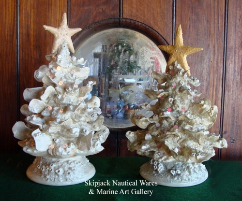 Lighted Oyster Christmas Tree by ceramic artist Kevin Collins