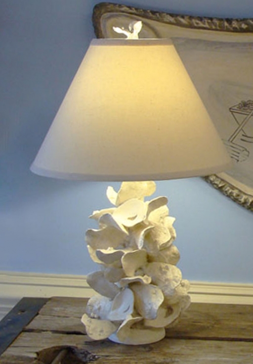 Earthenware Oyster Shell Coastal Table Lamp by Kevin Collins