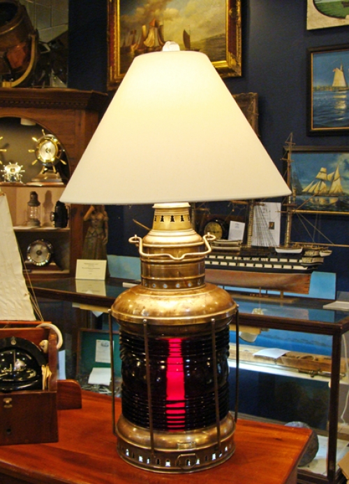 Command Lantern Table Lamp Nautical, Large Antique Brass Table Lamps