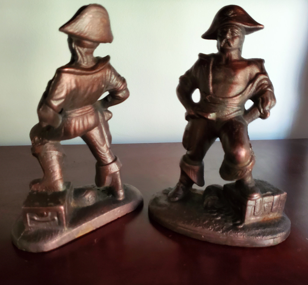 Antique Cast Iron Pirate Bookends Skipjack Nautical Wares