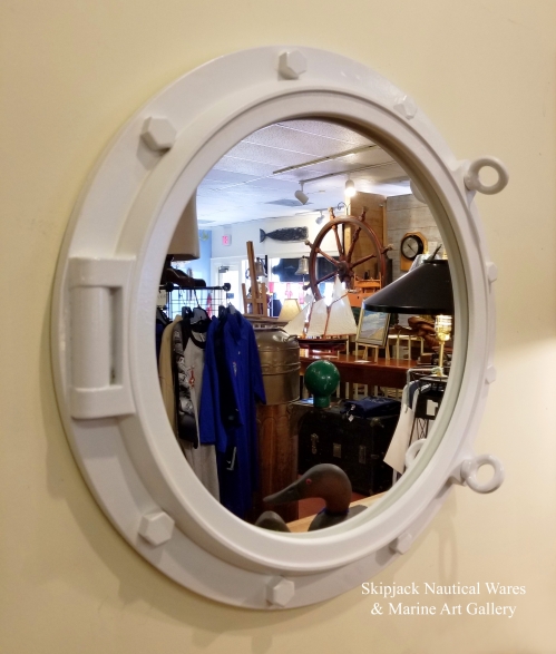 Large White Painted Nautical Porthole Style Mirror New Skipjack