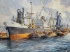 "Rotterdam Harbor" Oil on Canvas by P.V. Shaik, Jr.