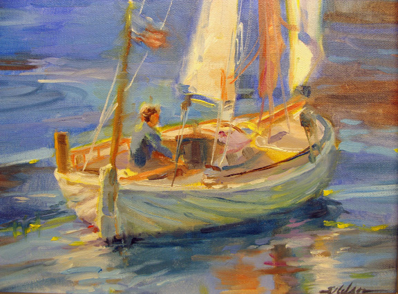 quot heading out quot original oil painting by nelson marine painter