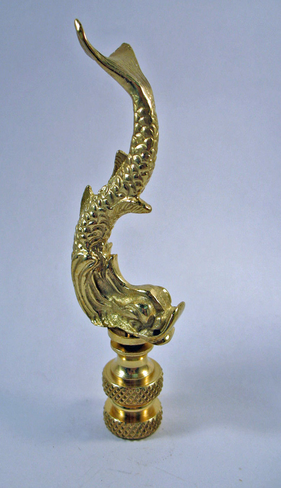 Brass Antique Dolphin Lamp Finial Skipjack Nautical Wares Brass Antique Dolphin Lamp Finial