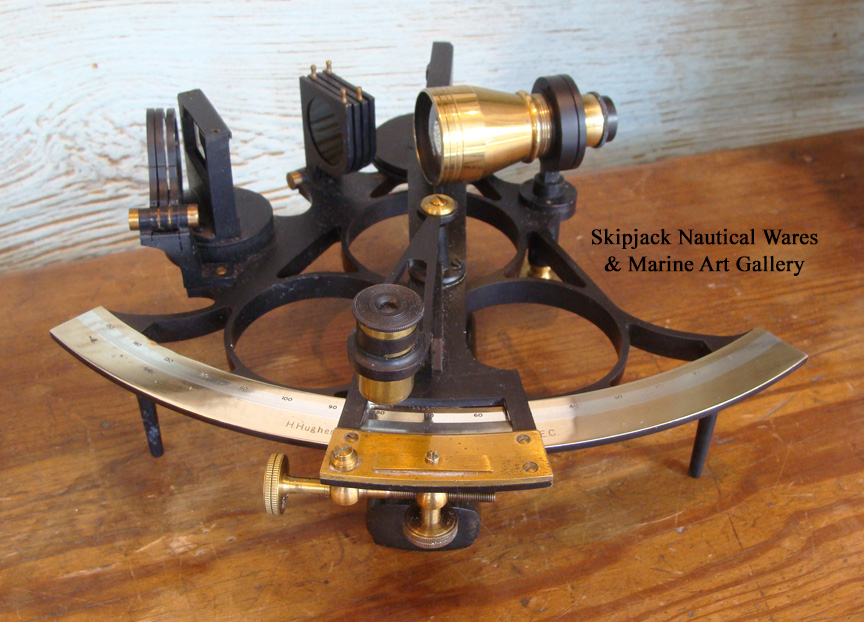 Nautical Kelvin And Hughes Vintage Brass Sextant Marine Maritime Navigational Maritime