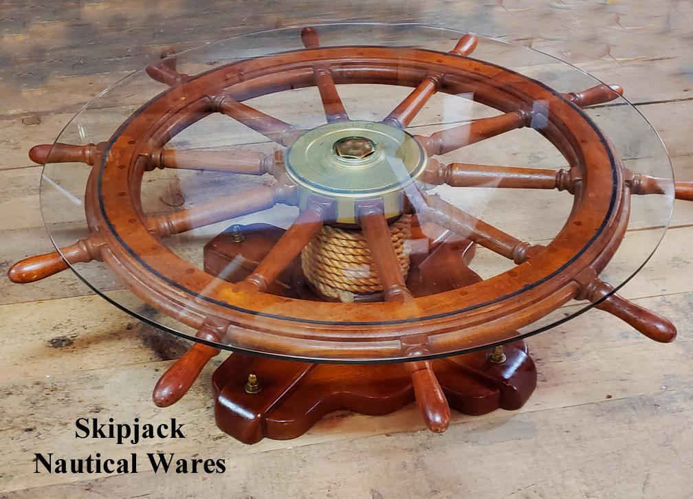 48 Inch Yacht Wheel Coffee Table ILDICO, SOUTH YARMOUTH Skipjack