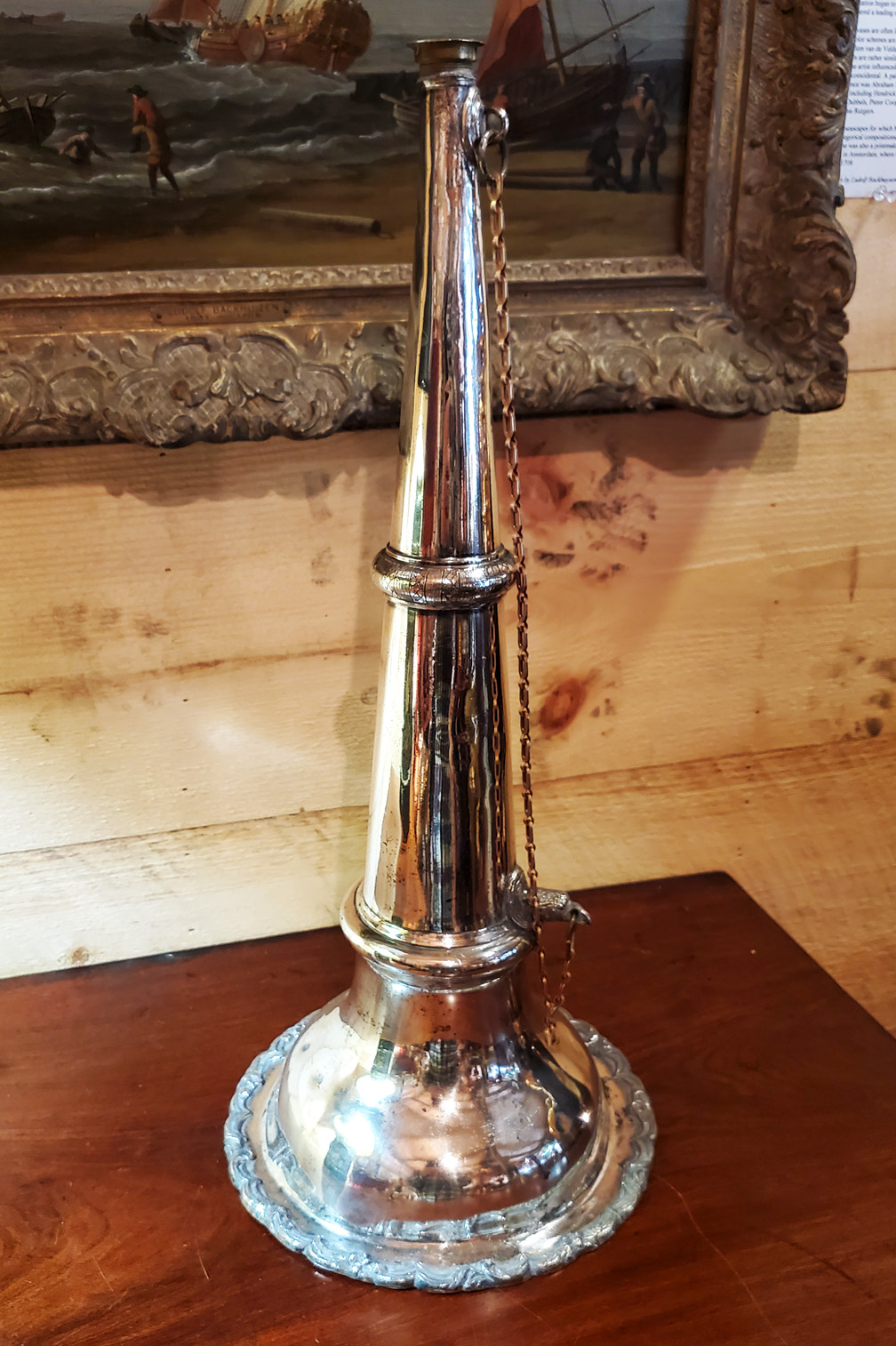 Late 19th Century Silver Plated Fireman Captains Trumpet Megaphone or