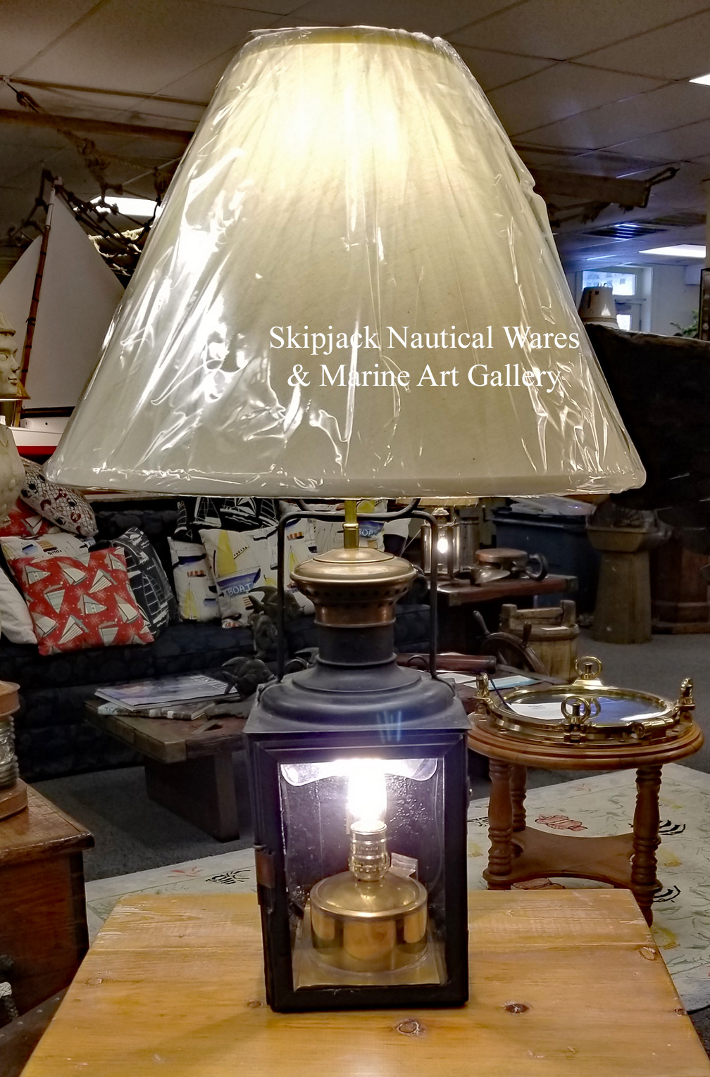 Antique Table Lamp J Cuichard C, Railroad Table Lamp