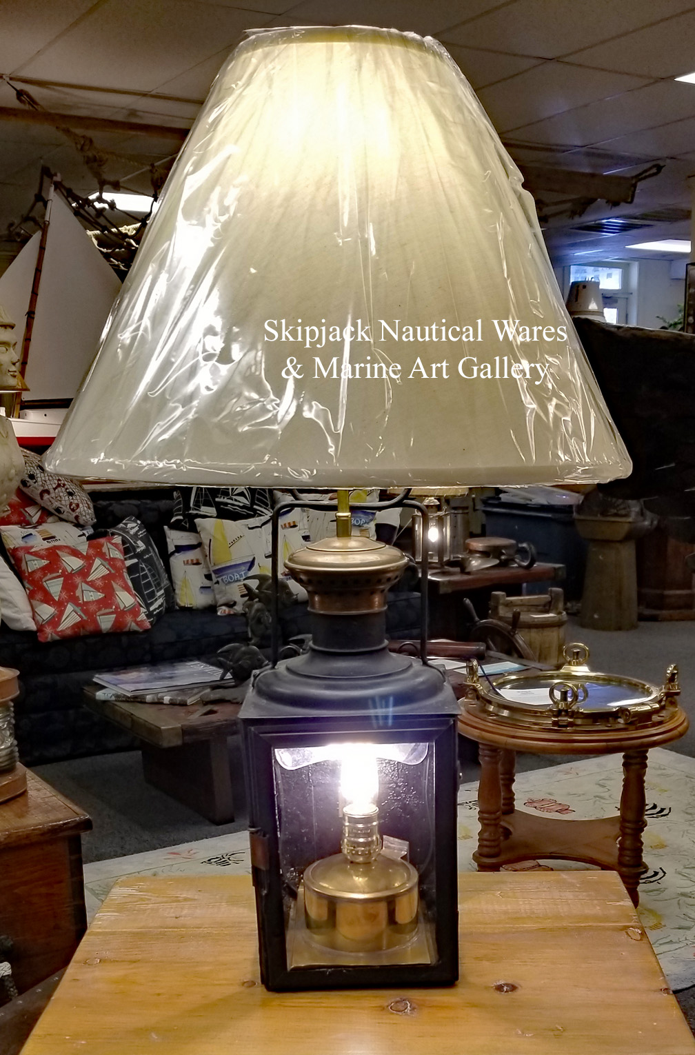 Antique Table Lamp J Cuichard C Paris Skipjack Nautical Wares A Late 19th Century French Railroad Station Square Platform Lamp Manufactured By J Guichard