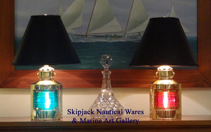 New high-quality port and starboard brass nautical table lamps New high-quality port and starboard brass nautical table lamps