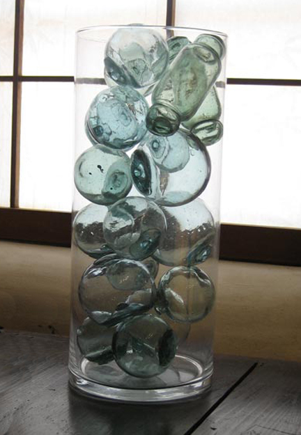 Beach-combed Blown Glass Float Balls, 4 diam. (vintage)
