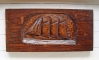 Antique Carved Wood Schooner on Board