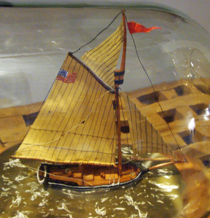 Hudson River Sloop in Bottle