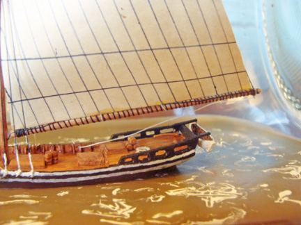 Hudson River Sloop in Bottle