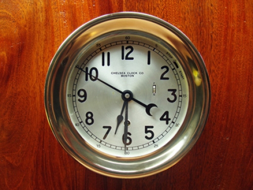 Chelsea Brass Zig Zag Course Clock, c. 1960