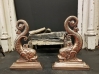 Brass Dolphin Fireplace Andirons