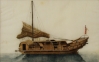 Early 19th Century Chinese Export  Painting of a Junk