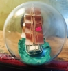 Sailing Barque in a Light Bulb