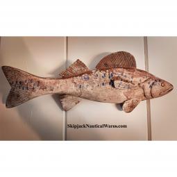 Carved and Paint Decorated Wood Steelhead- Folk Art