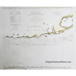Authentic Antique Nautical Chart Preliminary Coast, Chart No 69, Florida Reefs, 1863