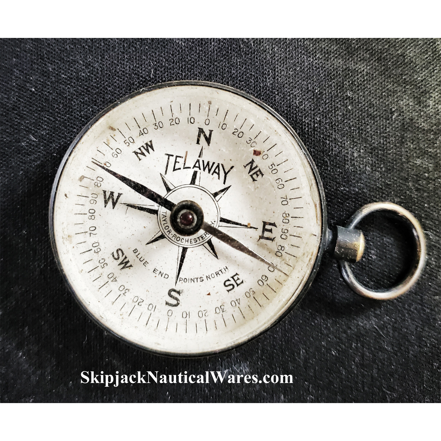 Antique pocket compass TELAWAY Skipjack Nautical Wares