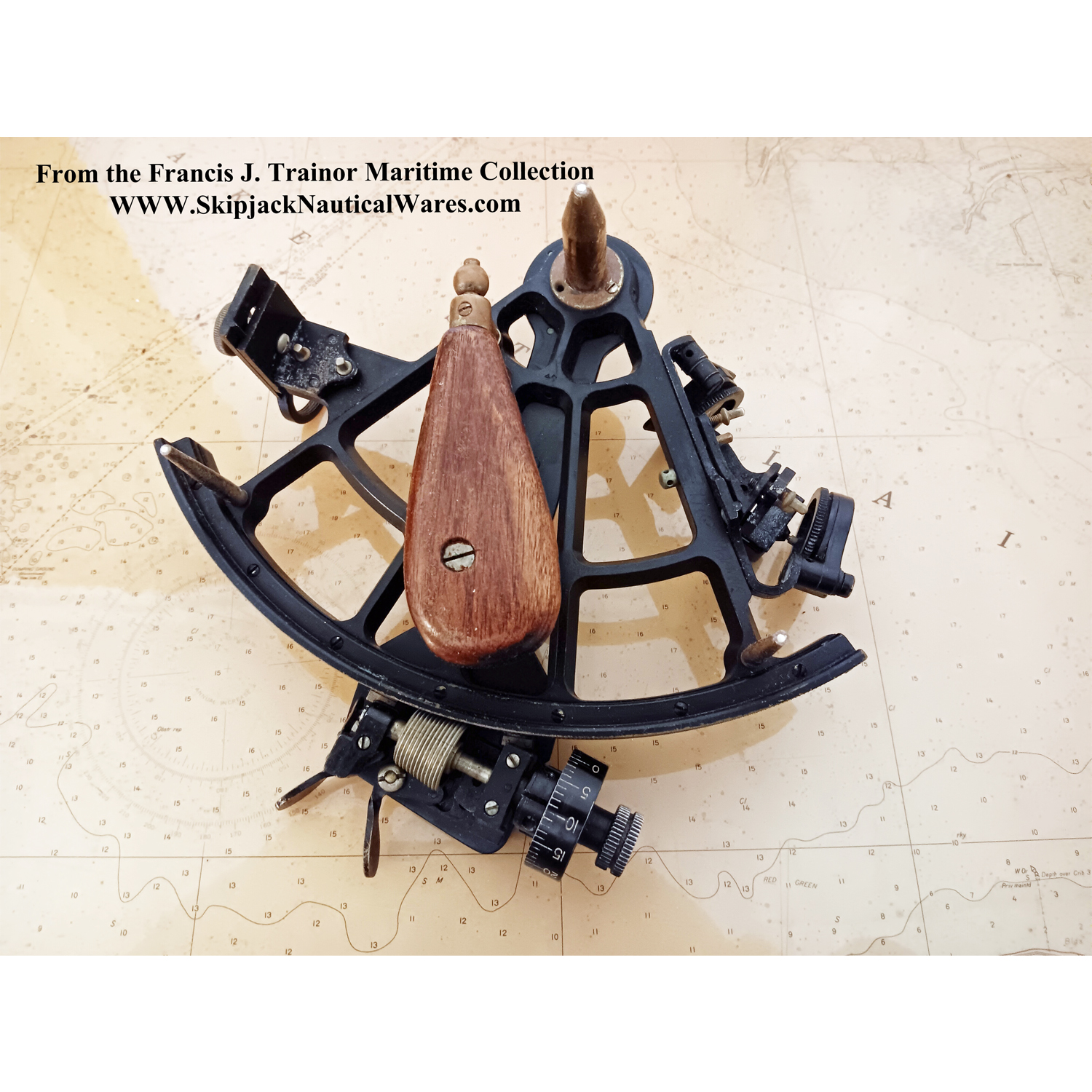 WWII, U.S. Navy Lattice Frame Sextant David White Co Milwaukee, WI