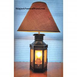 WWII Era British Made Cabin Lantern Nautical Table Lamp