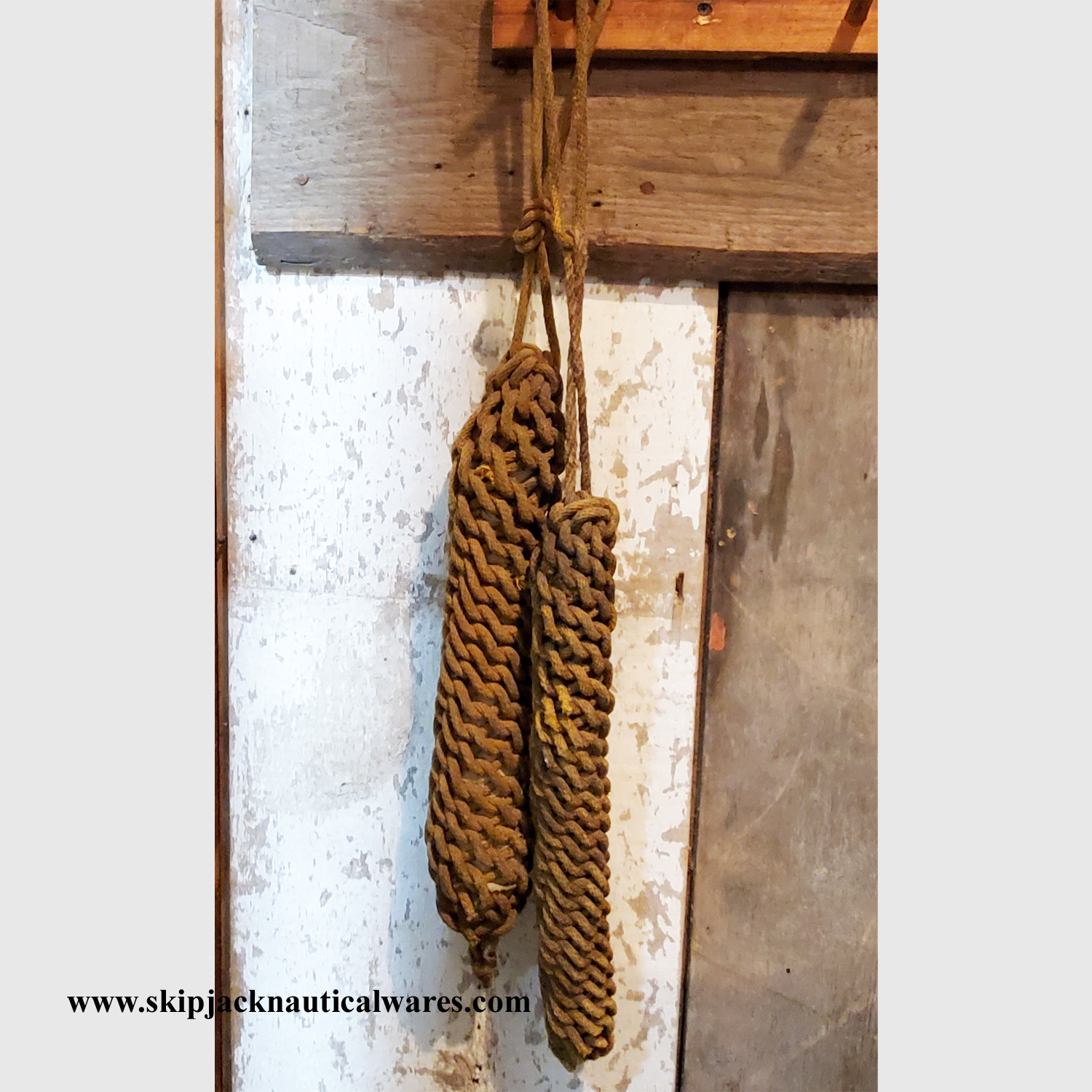 Pair of Old Rope Boat Fenders Skipjack Nautical Wares