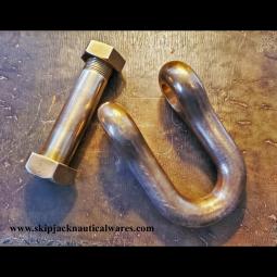 Large Polished Brass D-Type End Shackle